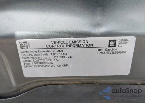 2020 Chevrolet Equinox Ls from USA, damaged, VIN 3GNAXHEV2LS601658